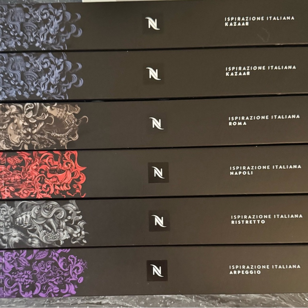 Nespresso Ispirazione Italiana Capsule Collection - Black with Colorful Designs